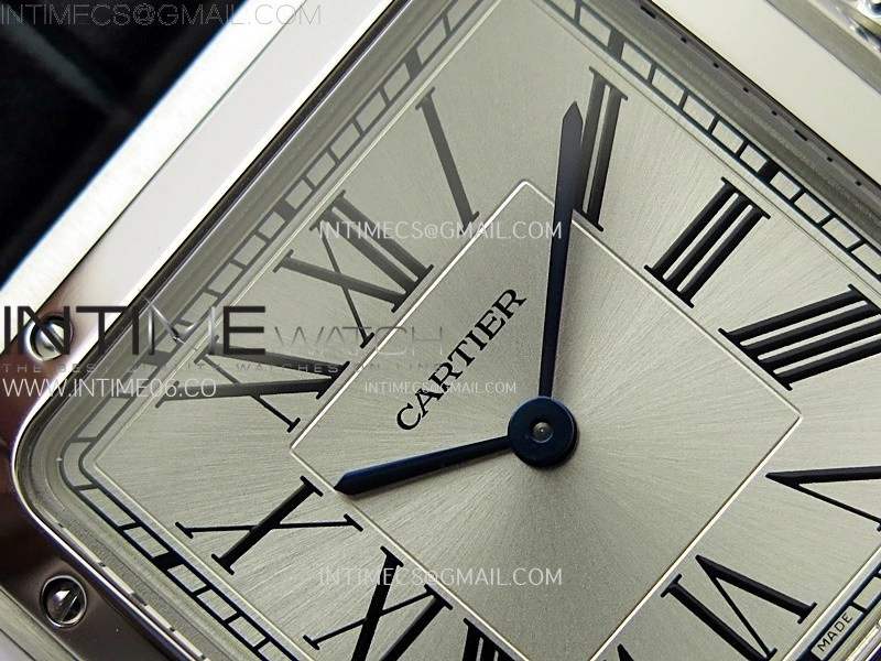 Santos Dumont 43.5mm SS F1F Best Edition Silver Dial on Blue Leather Strap Quartz